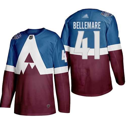 Men Adidas Colorado Avalanche 41 Pierre-Edouard Bellemare Men 2020 Stadium Series Burgundy Stitched NHL Jersey